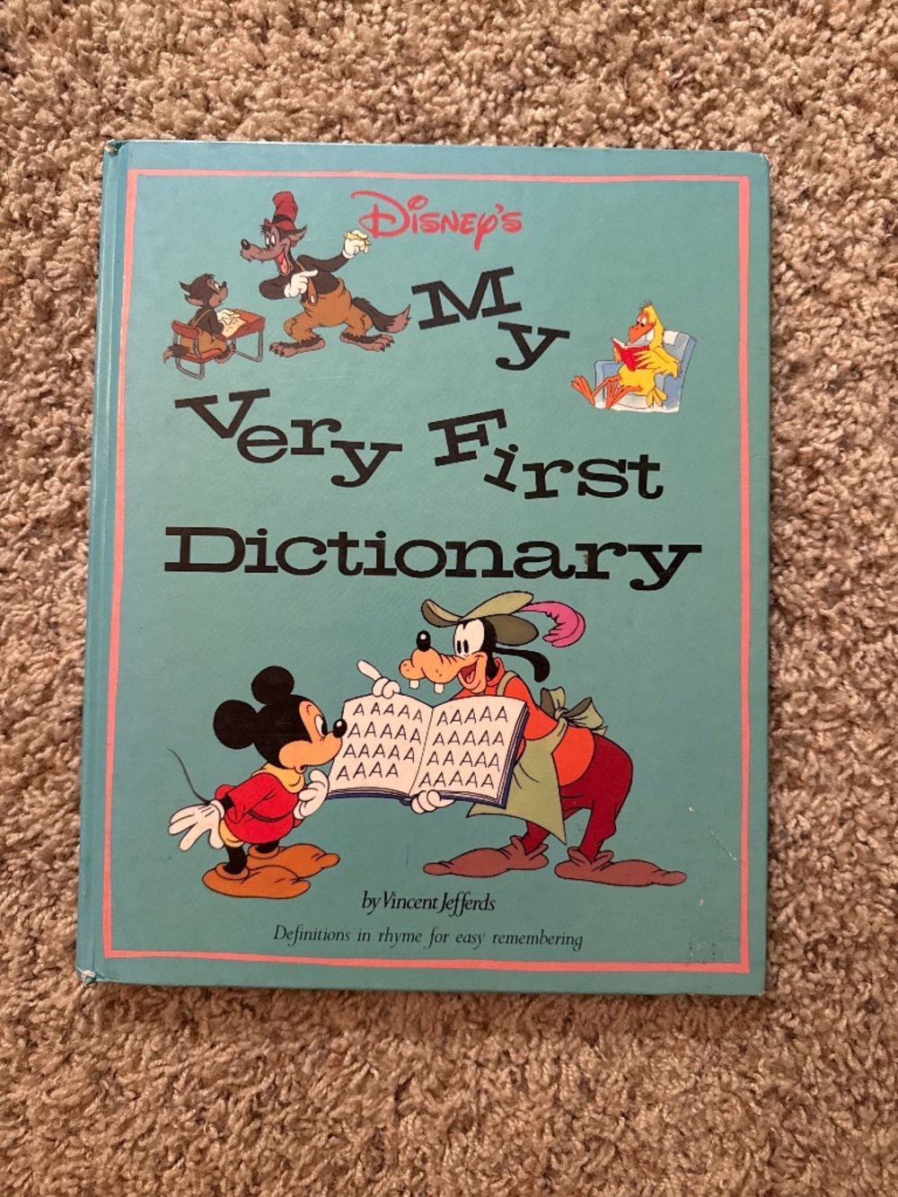 Disney’s My Very First Dictionary Book 1989 Hardcover